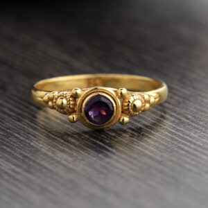 amethyst ring round cut purple amethyst ring gemstone ring