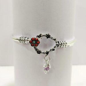 925 silver floral design kada payal