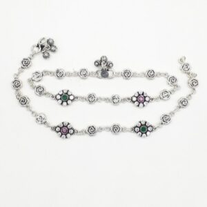 925 silver antique flower design payal