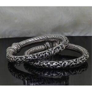 925 silver oxidised leg kada payal