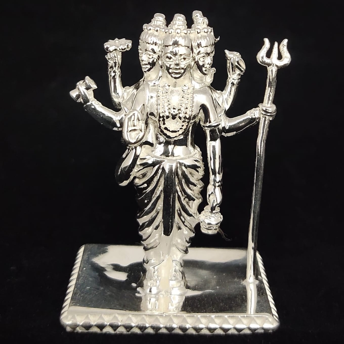 Silver Dattatraya god idol