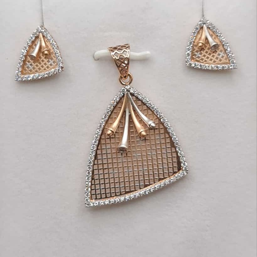 18KT Rose Gold Lightweight Pendant Set PS009