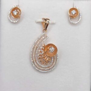 18KT Rose Gold Unique Pendant Set PS008