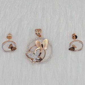 18KT Rose Gold Fancy Pendant Set PS007