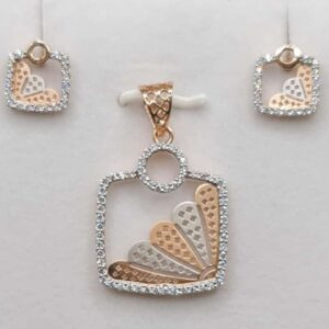 18KT Rose Gold Dazzling Pendant Set PS005