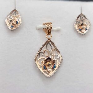 18KT Rose Gold Designer Pendant Set PS004