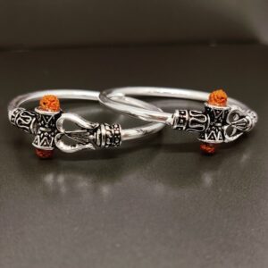 Silver om rudraksha kids Kada ( Kadli )