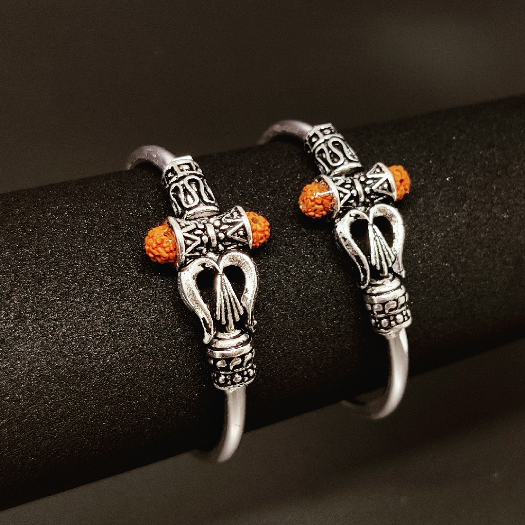 Silver om rudraksha kids Kada ( Kadli )