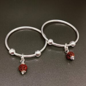 Silver Rudraksha Kids Kada ( Kadli )