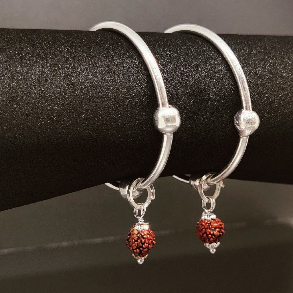 Silver Rudraksha Kids Kada ( Kadli )