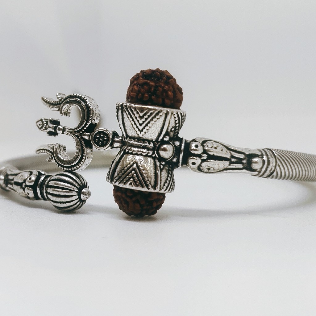 925 Sterling Silver Men fancy om bracelet (kada) - Image 3