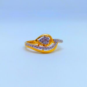 22 kt 916 hallmark fancy leaf ladies diamond ring