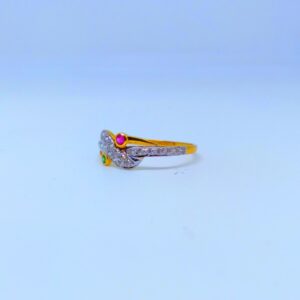22 KT 916 Hallmark fancy multi color diamond Ladies Ring