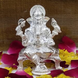 Silver Ganesh ji murti- solid