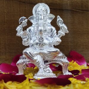 Silver Ganesh ji murti- solid