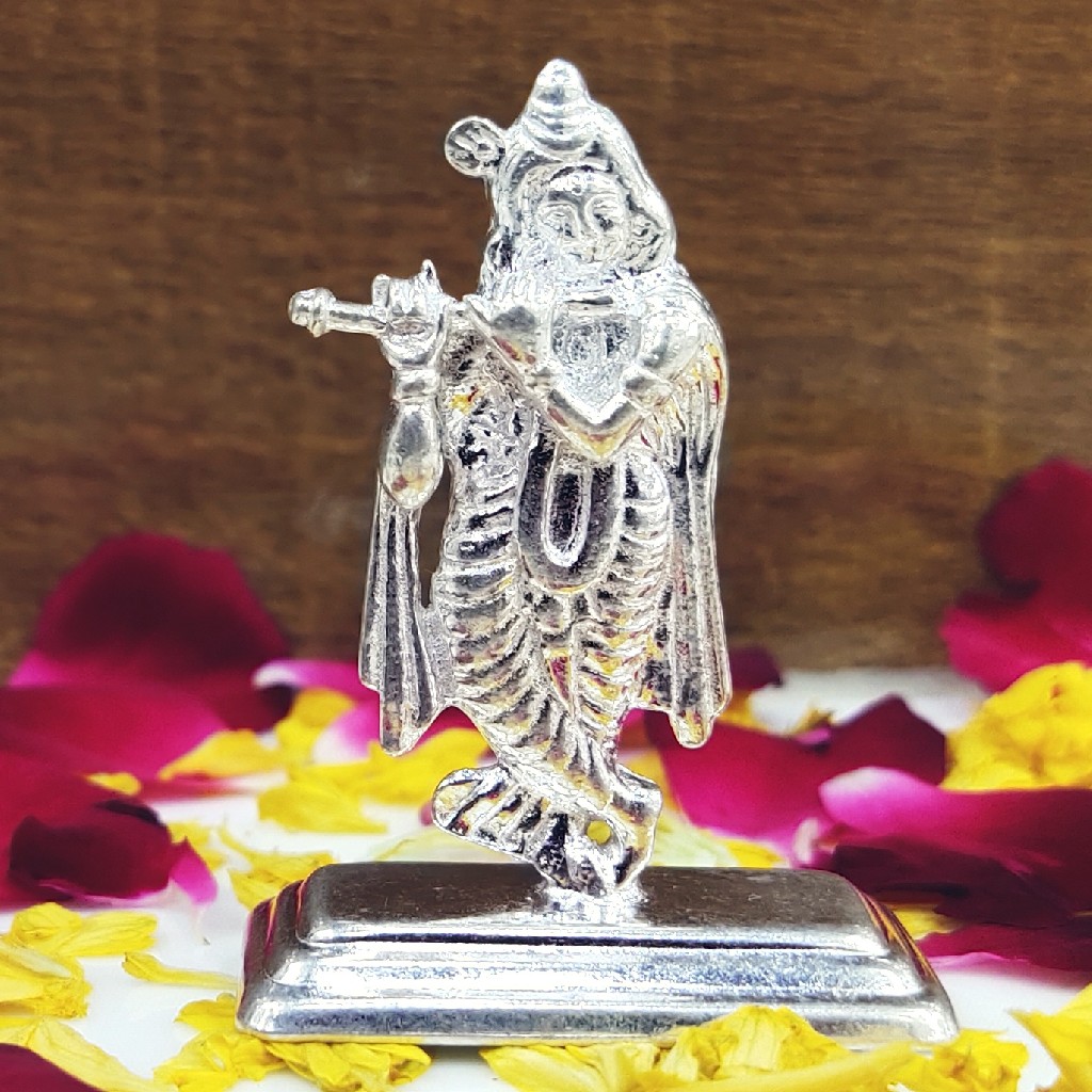 Silver Shree Krishna God Murti - Image 2