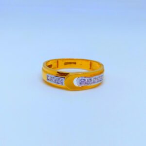 22 KT 916 Hallmark fancy diamond gents ring