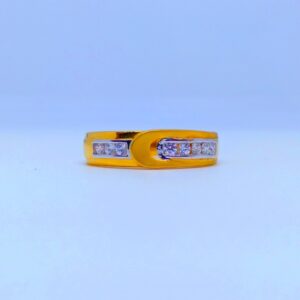 22 KT 916 Hallmark fancy diamond gents ring