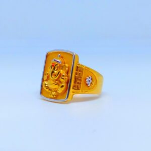 22 KT 916 Hallmark Plane Casting Ganpati Ji gents ring