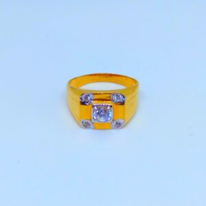 22 KT 916 Hallmark fancy square diamond gents ring