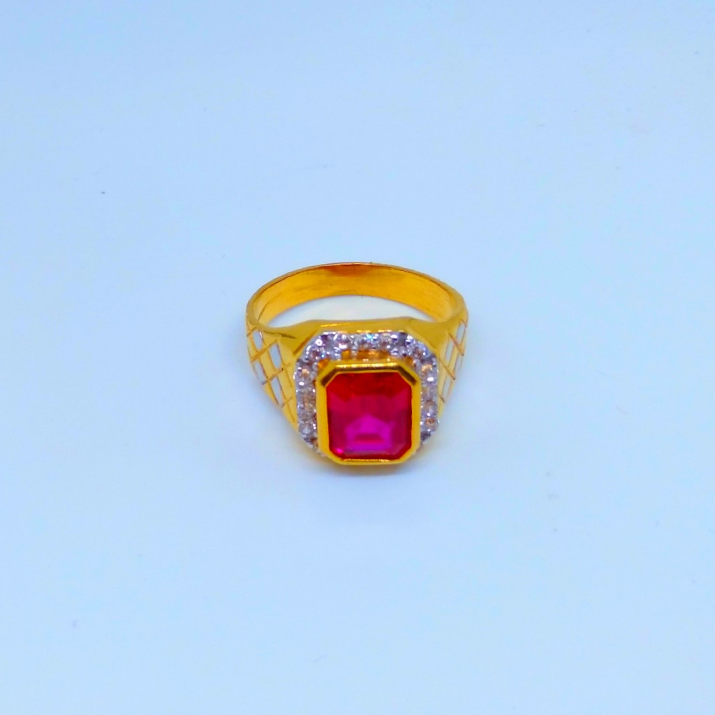22 KT 916 Hallmark Red Diamond gents ring - Image 3