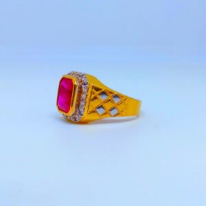 22 KT 916 Hallmark Red Diamond gents ring