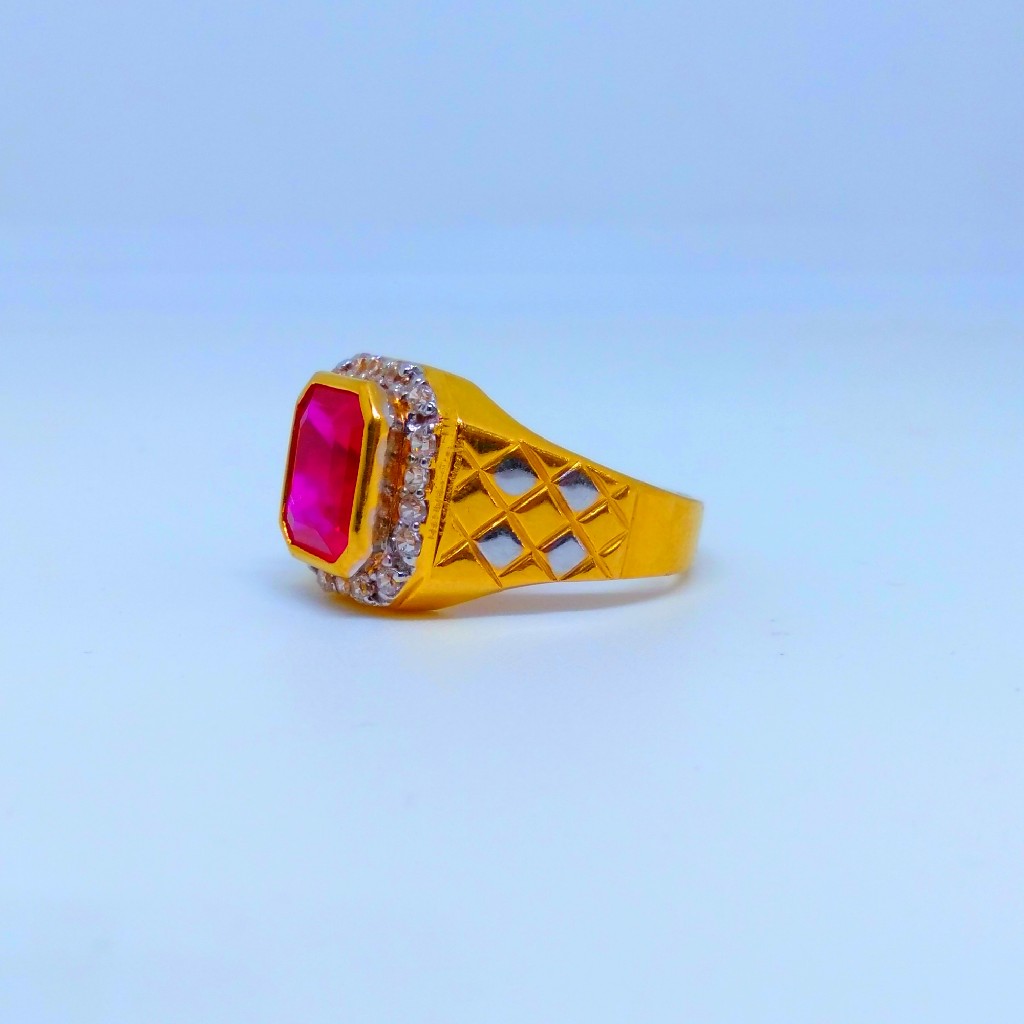 22 KT 916 Hallmark Red Diamond gents ring - Image 2