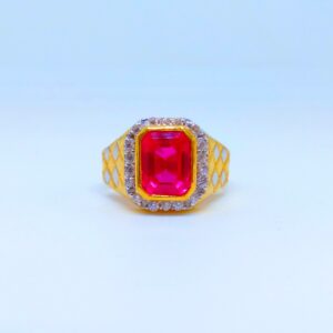 22 KT 916 Hallmark Red Diamond gents ring