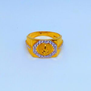 22 KT 916 Hallmark Ganpati Ji diamond gents ring