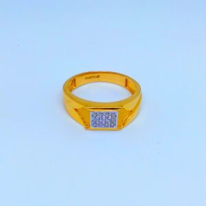 22 KT 916 Hallmark square design fancy diamond gents ring