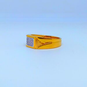 22 KT 916 Hallmark square design fancy diamond gents ring