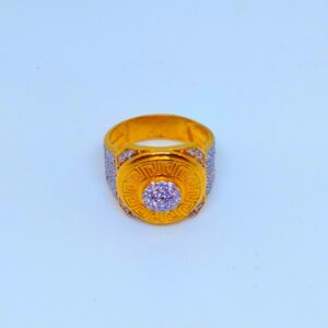 22 KT 916 Hallmark round shape gents diamond ring