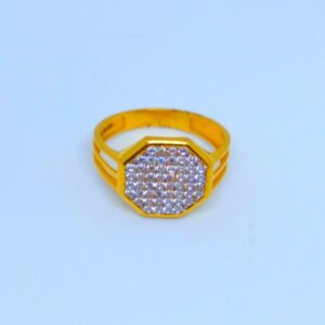 22 KT 916 Hallmark fancy diamond gents ring
