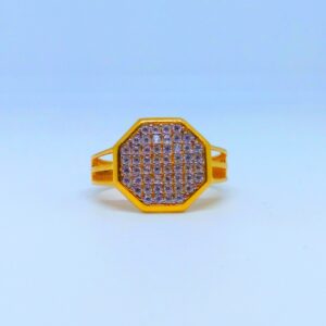 22 KT 916 Hallmark fancy diamond gents ring