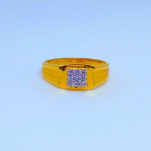 22 KT 916 Hallmark square diamond gents Ring