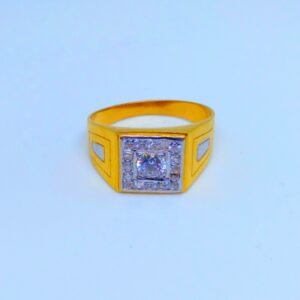 22 KT 916 Hallmark fancy square diamond gents Ring