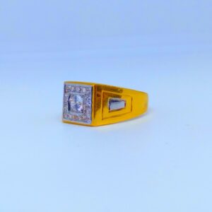 22 KT 916 Hallmark fancy square diamond gents Ring