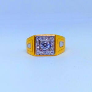 22 KT 916 Hallmark fancy square diamond gents Ring