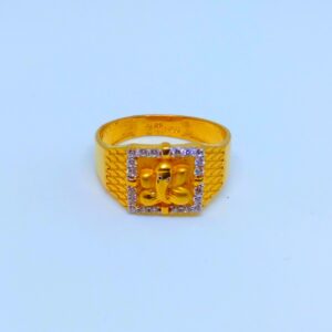 22 KT 916 Hallmark Fancy Ganpati Ji diamond gents Ring