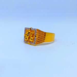 22 KT 916 Hallmark Fancy Ganpati Ji diamond gents Ring