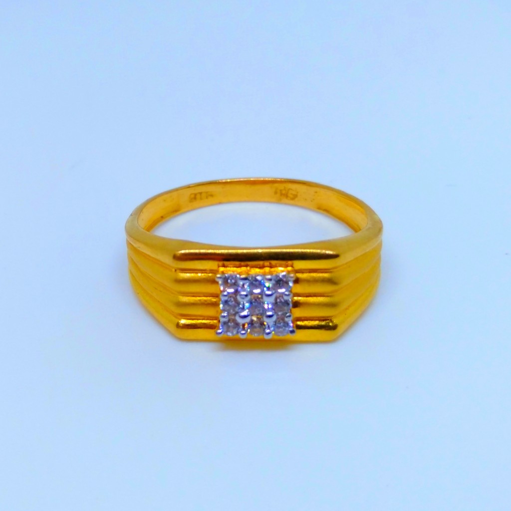 22 kt 916 hallmark square Shape diamond fancy gents ring - Image 3