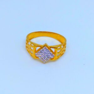 22 kt 916 hallmark fancy rhombus Shape diamond gents ring