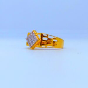 22 kt 916 hallmark fancy rhombus Shape diamond gents ring