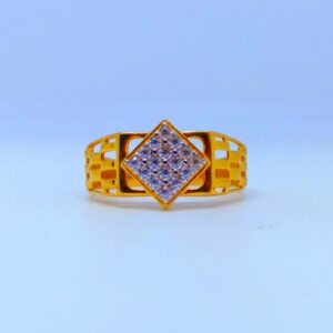 22 kt 916 hallmark fancy rhombus Shape diamond gents ring