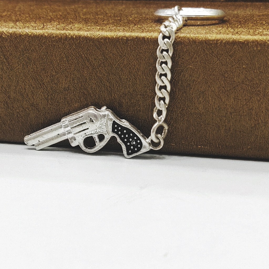 Silver Key chain - Gun