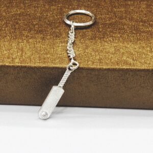 Silver Keychain Ball-Bat (Cricket)