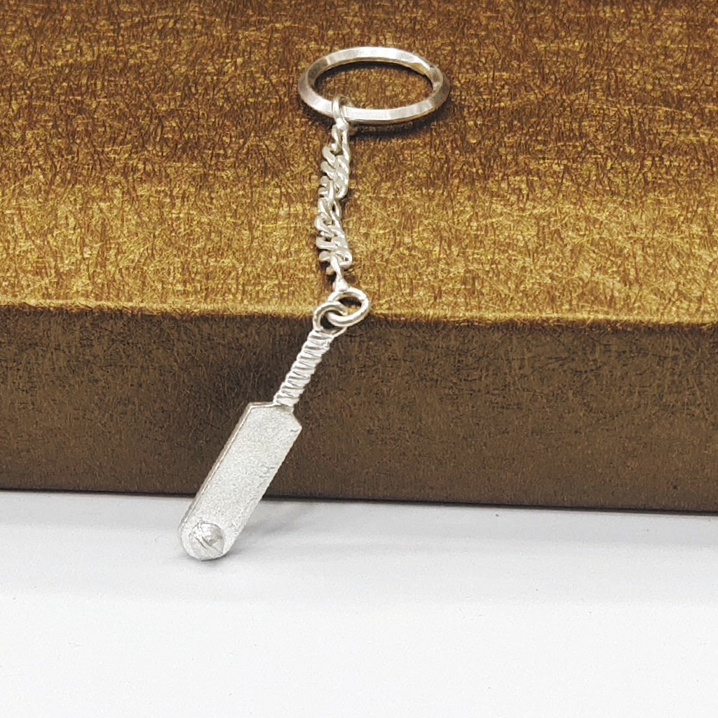 Silver Keychain Ball-Bat (Cricket)
