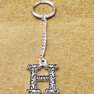 Silver keychain alphabet letter(h)