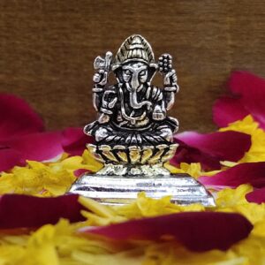 Silver Ganesh Ji oxidized plated Murti (solid)