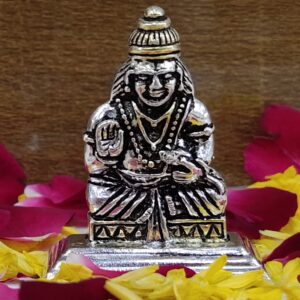 Silver oxidized Dhan-kuber plated Murti (solid)